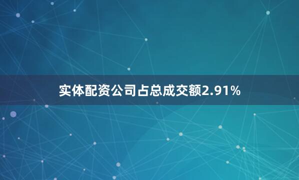 实体配资公司占总成交额2.91%